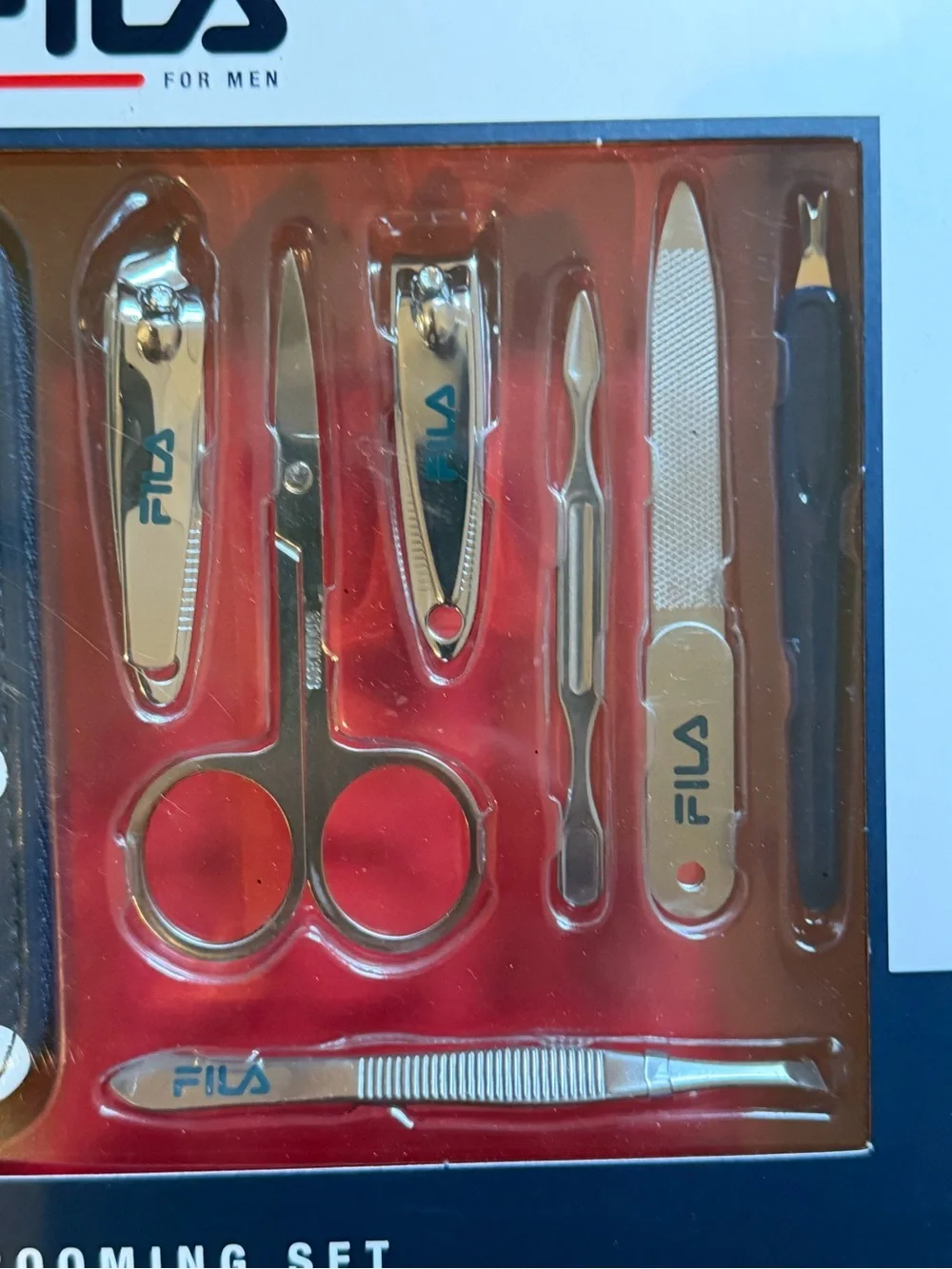 Fila Navy and White 8-Piece Travel Grooming Set